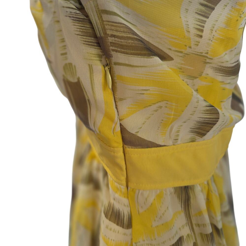 Vintage 90s does 70s biyaycda Dress Size 10 Yellow Boho Bell Sleeve Chiffon - Picture 8 of 9